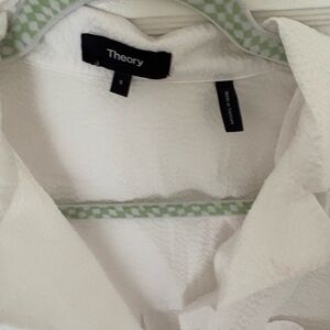 Theory White Textured Women’s Shirt